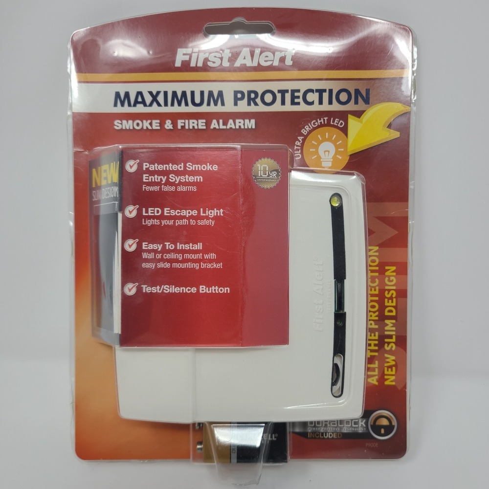 First Alert P900EMaximum Protection Smoke & Fire Alarm White Slim Design